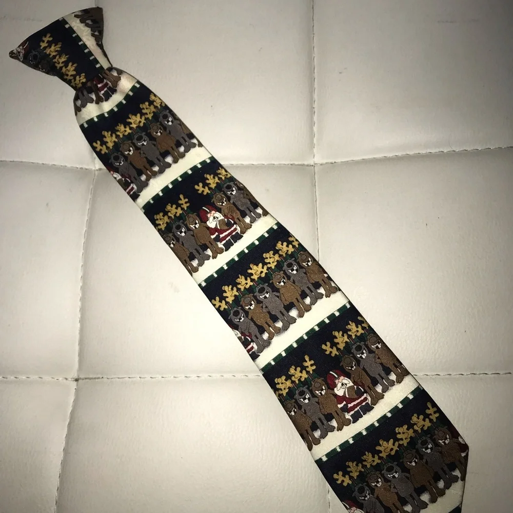 Boys Christmas funny comical tie Santa football missing teeth sports gag vintage